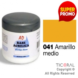 BASE ACRILICA AD 041 AMARILLO MEDIO 200ML X 3 UNIDADES
